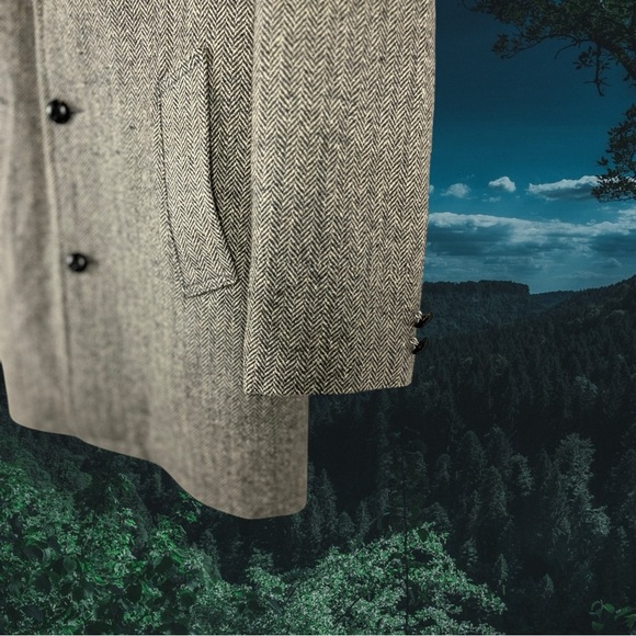 Campus Wool Tweed Blazer Coat with Faux Fur Collar – Men’s Size 40R - Picture 11 of 12